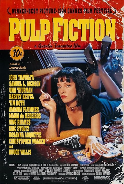 Poster film Pulp Fiction (1994) (1994) - unul dintre cele mai bune filme noi